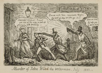 水夫ジョン・ウッド殺害事件、1833年7月（エングレーヴィング） 作： Isaac (after) Cruikshank