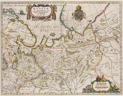 ロシアの地図 From:1630年代のPartes Septentrionalis et Orientalis 作： Isaac Abrahamsz. Massa