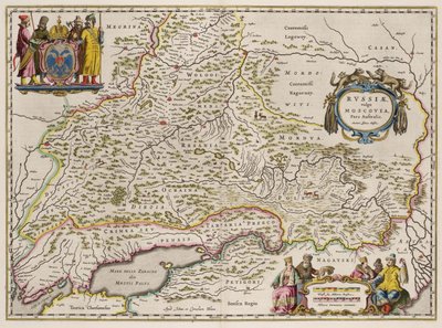 ロシア南部の地図: 北と東の部分、1664 年 作： Isaac Abrahamsz. Massa