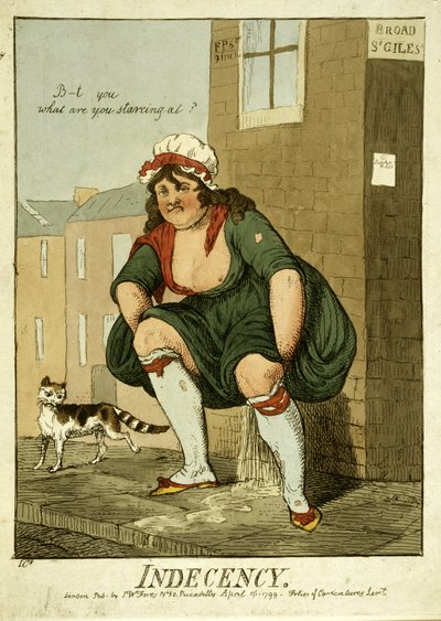 わいせつ、1799年（手彩色の彫刻） 作： Isaac Cruikshank