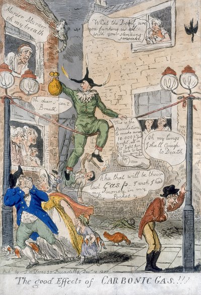 炭酸ガスの良い効果！、1807（手書きの彫刻） 作： Isaac Cruikshank