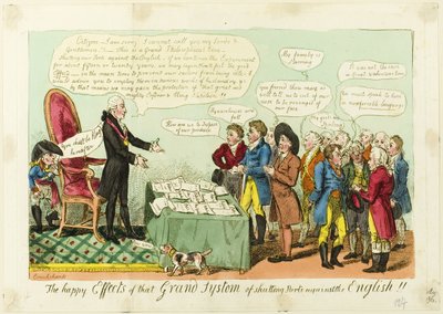 イギリス人に対する港の閉鎖という壮大なシステムの幸福な効果! 作： Isaac Cruikshank