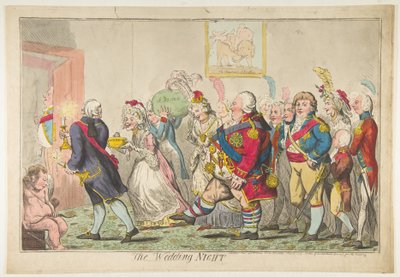 結婚式の夜、1797 年 5 月 20 日。 作： Isaac Cruikshank