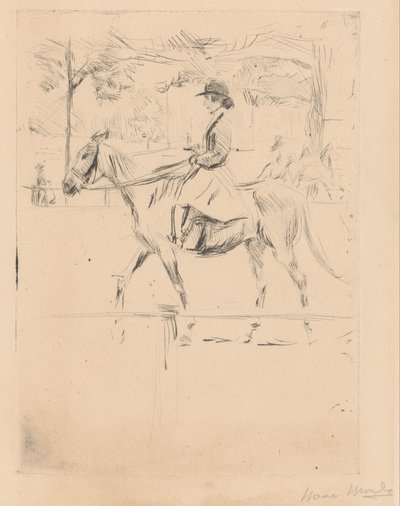 馬に乗った女性 作： Isaac Israels (signed by artist)