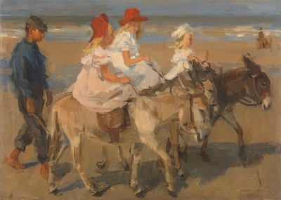 ビーチでロバに乗る。 1890-1901年頃 作： Isaac Israels