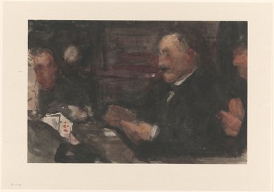 カフェでトランプをする紳士 作： Isaac Israels