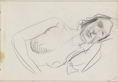 リクライニング女性ヌード 作： Isaac Israels