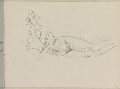 リクライニング女性ヌード 作： Isaac Israels