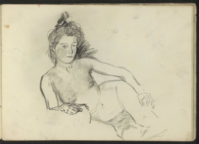 リクライニング女性ヌード 作： Isaac Israels