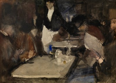 レストラン「ミル・コロンヌ」（紙に水彩） 作： Isaac Israels