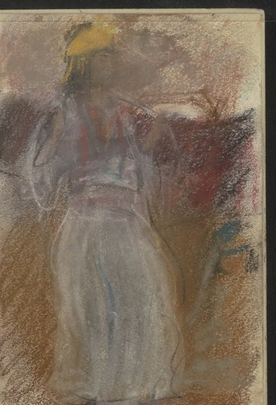 オリエンタルな服装で立っている女性 作： Isaac Israels