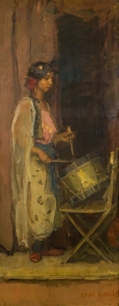 エジプトのドラマーガール（キャンバスに油彩） 作： Isaac Israels