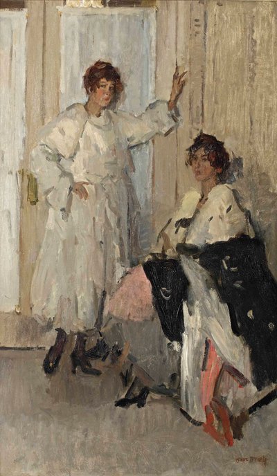 アムステルダムのヒルシュにあるマネキンのIppyとGertie、1915〜17年頃（キャンバスに油彩） 作： Isaac Israels