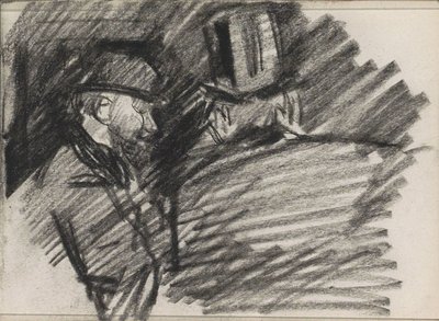 帽子をかぶった二人の男 作： Isaac Israels