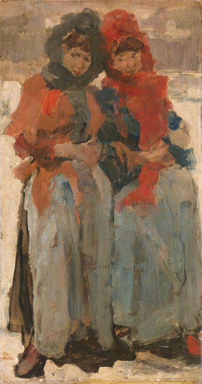 雪の中の 2 人の若い女性 雪の中の二人の少女 作： Isaac Israels