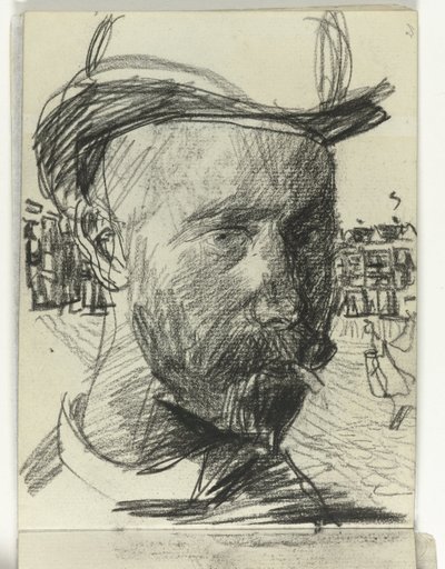 アイザック イスラエル人の自画像、喫煙 作： Isaac Israels