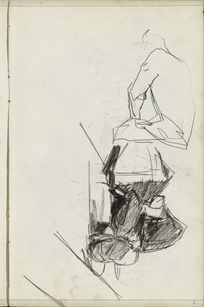 座っている男と座っている女の子 作： Isaac Israels