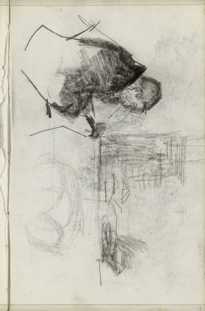 座っている男性、横顔 作： Isaac Israels