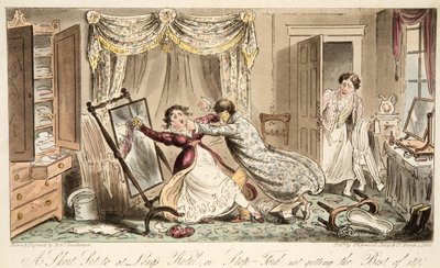 パブThe English SpyのLongs HotelまたはStop-Fordでのショートセット。 1824（手塗りの彫刻） 作： Isaac Robert Cruikshank