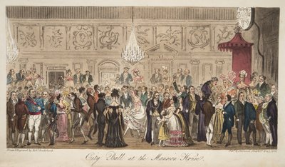 イングリッシュスパイのパブにあるマンションハウスのシティボール。 1824（手塗りの彫刻） 作： Isaac Robert Cruikshank