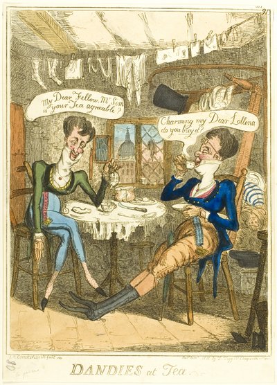 ダンディーズ・アット・ティー 作： Isaac Robert Cruikshank