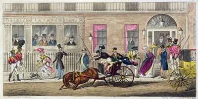 フィッシュモンガーズホールの外観、定期的な分解、1824年（アクアチント） 作： Isaac Robert Cruikshank