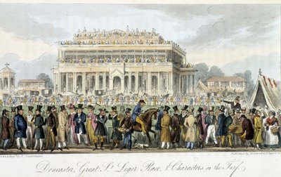 Le prix Saint Léger à Doncaster (les courses) - in "The english spy" by Charles Molloy Westmacott, ill by Robert Cruikshank, London 作： Isaac Robert Cruikshank