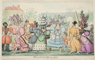 1827年の怪物、パブ。 1835年（手描きの彫刻） 作： Isaac Robert Cruikshank