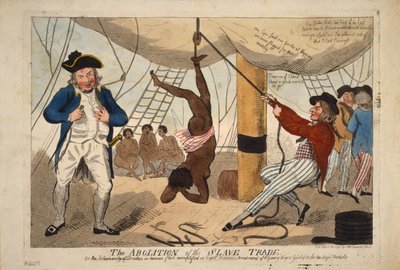 奴隷貿易の廃止、またはCaptnで例示された人間の肉のディーラーの非人道性。 作： Isaac Robert Cruikshank
