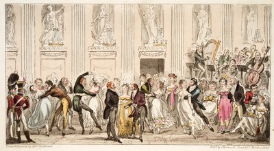 英国スパイ、パブからアーガイルルームでキプロスボール。 1824（手塗りの彫刻） 作： Isaac Robert Cruikshank