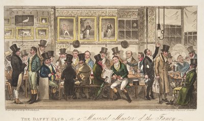 パブThe English Spyのダフィークラブ、またはファンシーのミュージカルマスター。 1824（手塗りの彫刻） 作： Isaac Robert Cruikshank