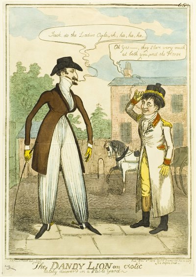 厩舎の庭で最近発見されたエキゾチックなダンディ・ライオン 作： Isaac Robert Cruikshank