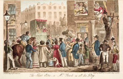 イギリスのスパイ、パブからの偉大な俳優、または彼のすべての栄光の中でパンチ氏。 1824（手塗りの彫刻） 作： Isaac Robert Cruikshank
