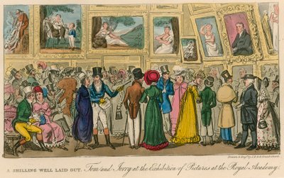 よく過ごしたシリング：ロイヤルアカデミーでの写真展でのトムとジェリー 作： Isaac, Robert and George Cruikshank