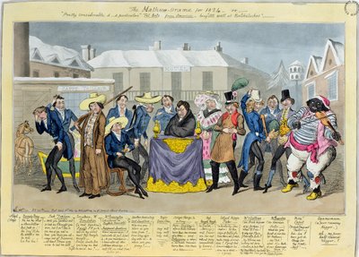 1824年のマシューオラマ、パブ。 G.ハンフリーによる、1824年（カラーエッチング） 作： Isaac, Robert and George Cruikshank