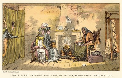 トムとジェリー、ケイトとスーを捕まえて、運命を告げる 作： Isaac, Robert and George Cruikshank
