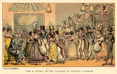 トムとジェリー、コヴェントガーデンのサロンで 作： Isaac, Robert and George Cruikshank