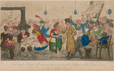 トムとジェリーが聖地の「バックスラム街」にいる死体の中でそれを装った 作： Isaac, Robert and George Cruikshank