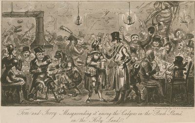 トムとジェリーが聖地の「バックスラム」の中で死体の中でそれを装った 作： Isaac, Robert and George Cruikshank