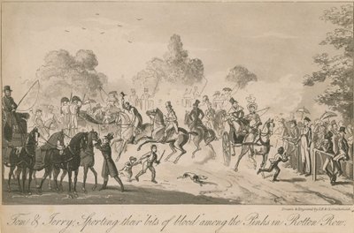トムとジェリーは、ロットンロウのピンクの間で血をかいている 作： Isaac, Robert and George Cruikshank