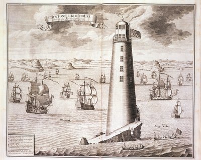 ヘンドリックハルスバーグによって彫刻されたエディストーン灯台、1713年（40669も参照） 作： Isaac Sailmaker