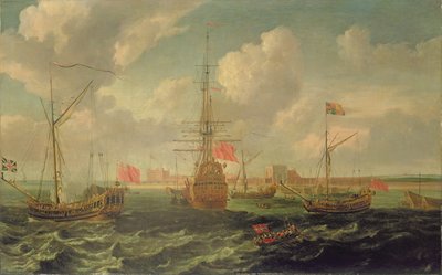 シアーネス沖のロイヤル・ヨット 1680年頃 油彩・カンヴァス 作： Isaac Sailmaker