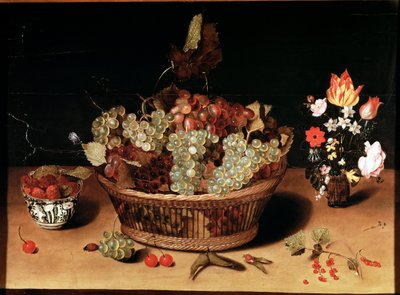 花と果物のある静物画 イザック・ソロー（1604-1644）作 17世紀 トリノ Galleria Sabauda, inv 758 作： Isaac Soreau