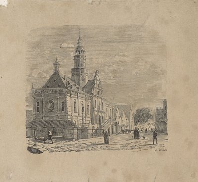 ボルスヴァルトの市庁舎の眺め 作： Isaac Weissenbruch