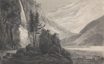サロモン・ゲスナーの碑文のある山岳風景（スイス） 作： Isaac Weld