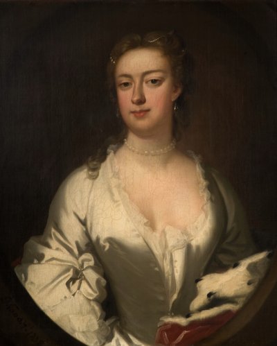 白とアーミンの女性の肖像、1738年。 作： Isaac Whood