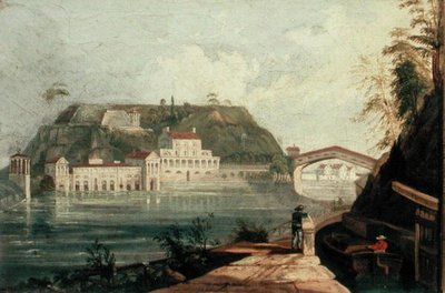 フェアマウント・ウォーターワークス、1835年頃のW・H・バートレットの版画の後（油彩・キャンバス） 作： Isaac Williams
