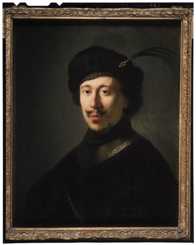 ゴーゲットと羽毛帽の若い男、1630年頃 作： Isaac de Jouderville