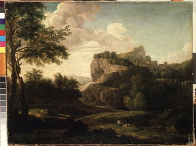 「風景」 イザック・ド・ムシュロン (1667-1744) 作 18世紀 ミカロユス・コンスタンティナス・シウルリオニス美術館、カウナス、リトアニア 作： Isaac de Moucheron
