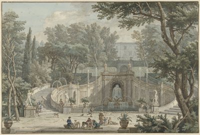 チボリのエステ家別荘の庭園の眺め チボリのエステ家別荘の庭園の眺め 作： Isaac de Moucheron